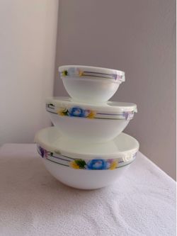 3-Piece Heat-Resistant Glass Bowl Set with Lids