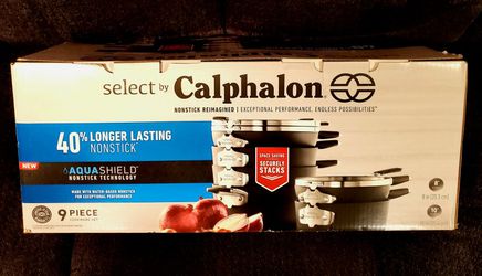 Select by Calphalon with AquaShield Nonstick 9pc Space-Saving Cookware Set