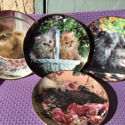 Limited Edition Decorative Kittens Plates Set Of 4