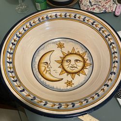 Large Artistic Hand Made Serving Bowl Pottery