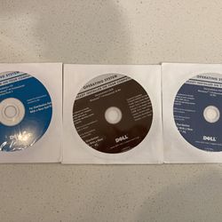 3 Dell Windows Reinstallation Discs. Windows 7 Pro & XP Pro