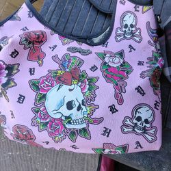 PINK SKULL ED HARDY handbag BRAND NEW