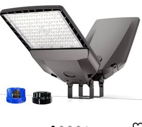 HYPERLITE LED Parking Lot Light 300W 45,000 Lumen 5000K Commercial led Lights Outdoor with Dusk to Dawn Photocell, UL/DLC Certified IP65 Waterproof sh