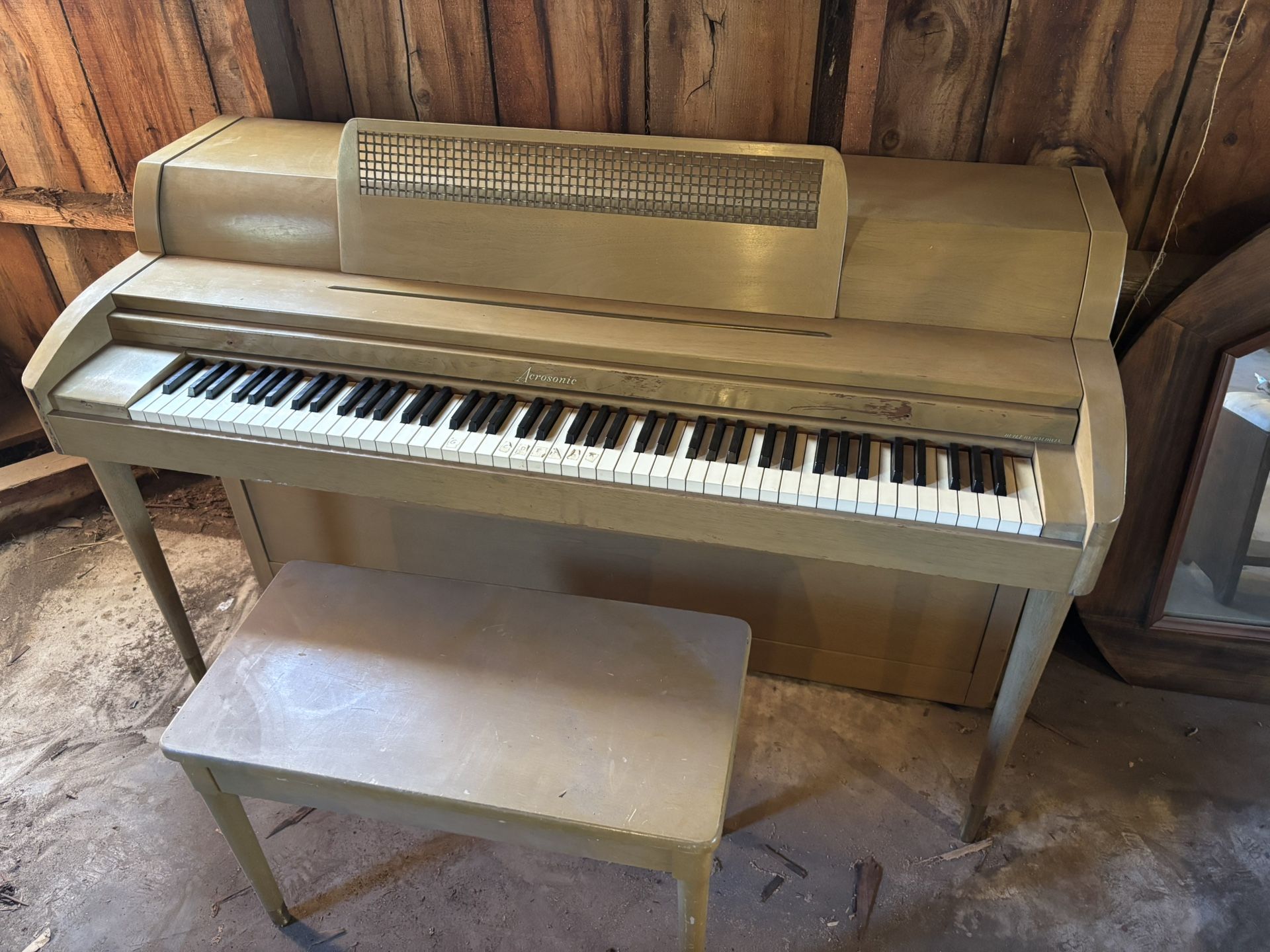 Vintage 1960s Acrosonic Piano With Bench