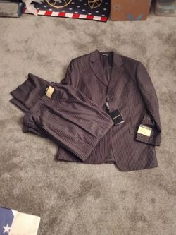 Men's 2pc Pinstripe Black And White Suit