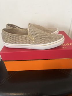 Kate Spade Tan Mesh Slip-Ons 