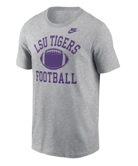 LSU Tigers Nike Legacy Football Icon T-Shirt - Heather Gray
