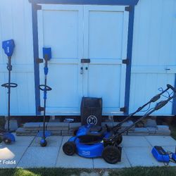 ELECRIC LAWNMOWER EDGER, WEED WACKER. 2 BIG 4.0  RECHARGEABLE BATTERY S