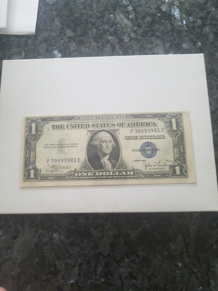 CRISP 1935-C SILVER CERTIFICATE UNC.