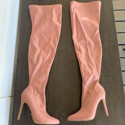 Liliana GISELE-7 THIGH HIGH HEELED BOOTS rose size 7