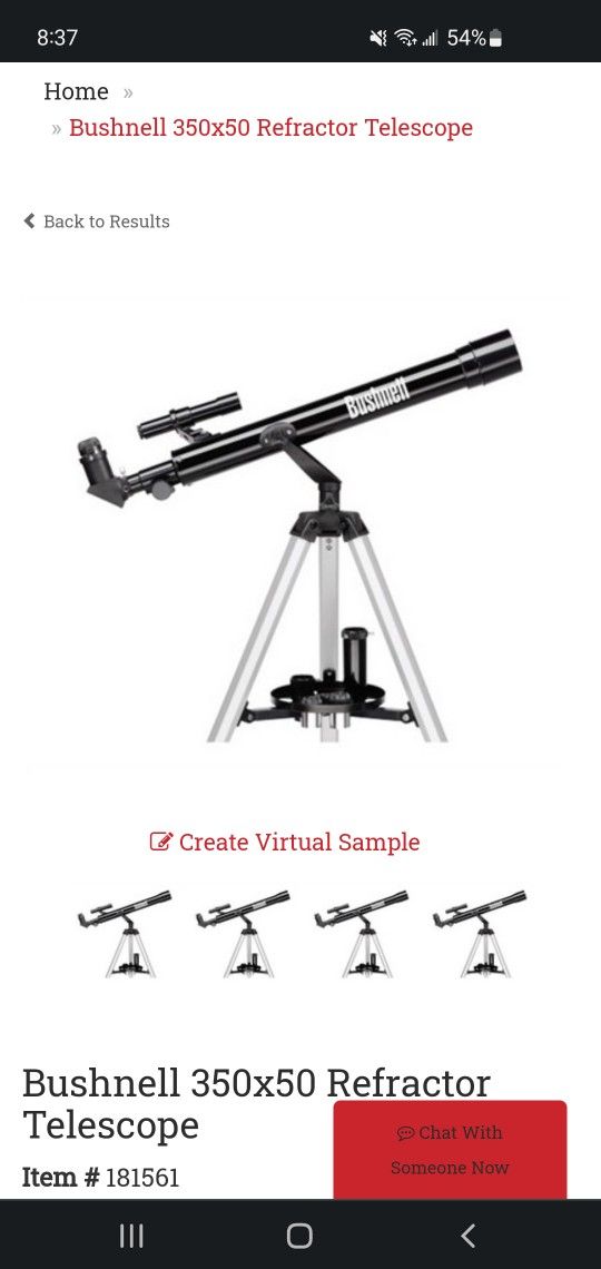 Bushnell 350x50 Refractor Telescope