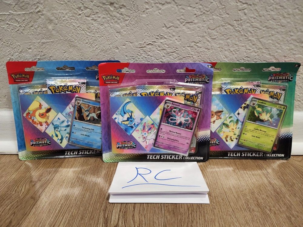 Pokemon Prismatic Evolutions TECH STICKER PACK - FULL SET