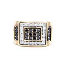 14Kt Yellow Gold Rectangle Black Diamond Ring 8.70g Size 7.5 181723/12