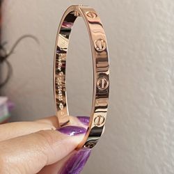 Rose Gold Love Bangle Bracelet Size 16-19