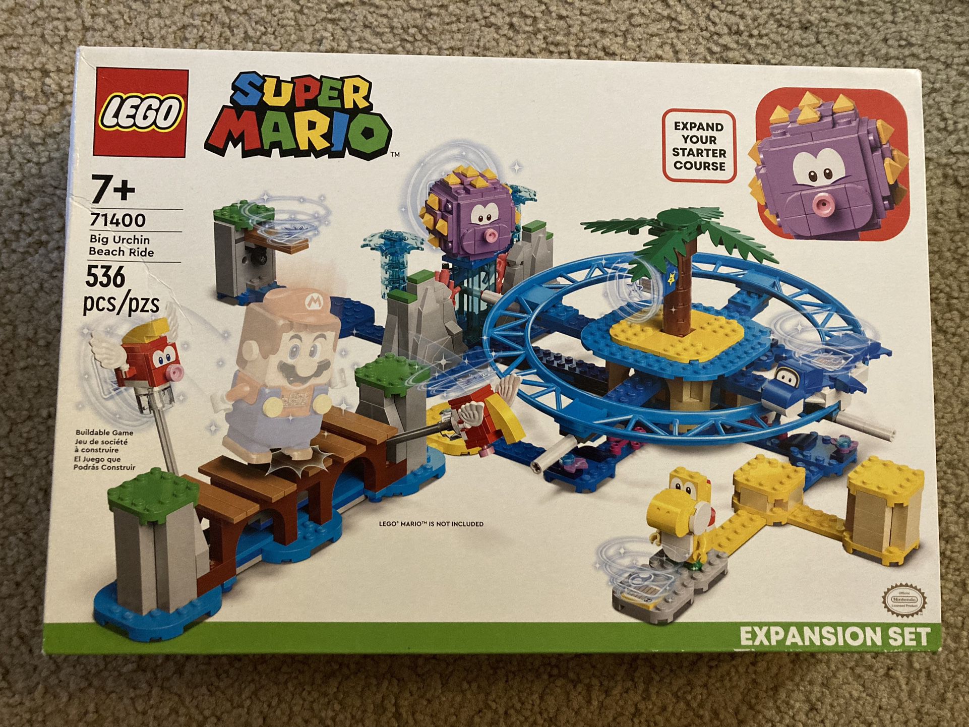 LEGO Super Mario Big Urchin Beach Ride Expansion Set 71400 Building Kit; Collectible Toy for Kids Aged 7 and up (536 Pieces