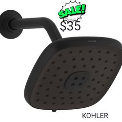 KOHLER

Fordra 3-Spray Patterns 6.817 in. Wall Mount Fixed Shower Head in Matte Black

