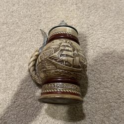 Vintage  1977 Avon Ceramarte Tall Ships Lidded Beer Stein Handcrafted In Brazil