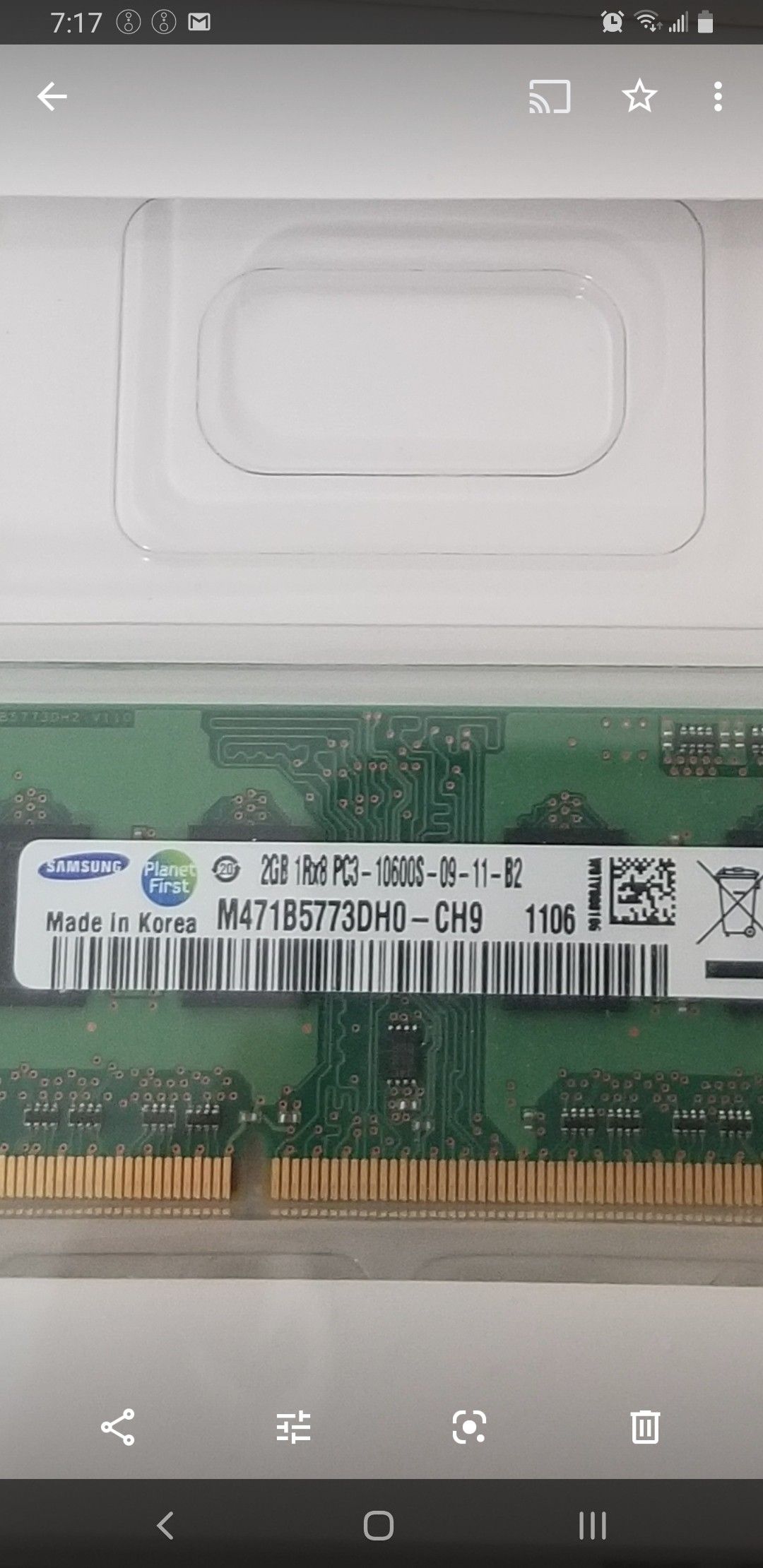 Samsung notebook memory 2GB