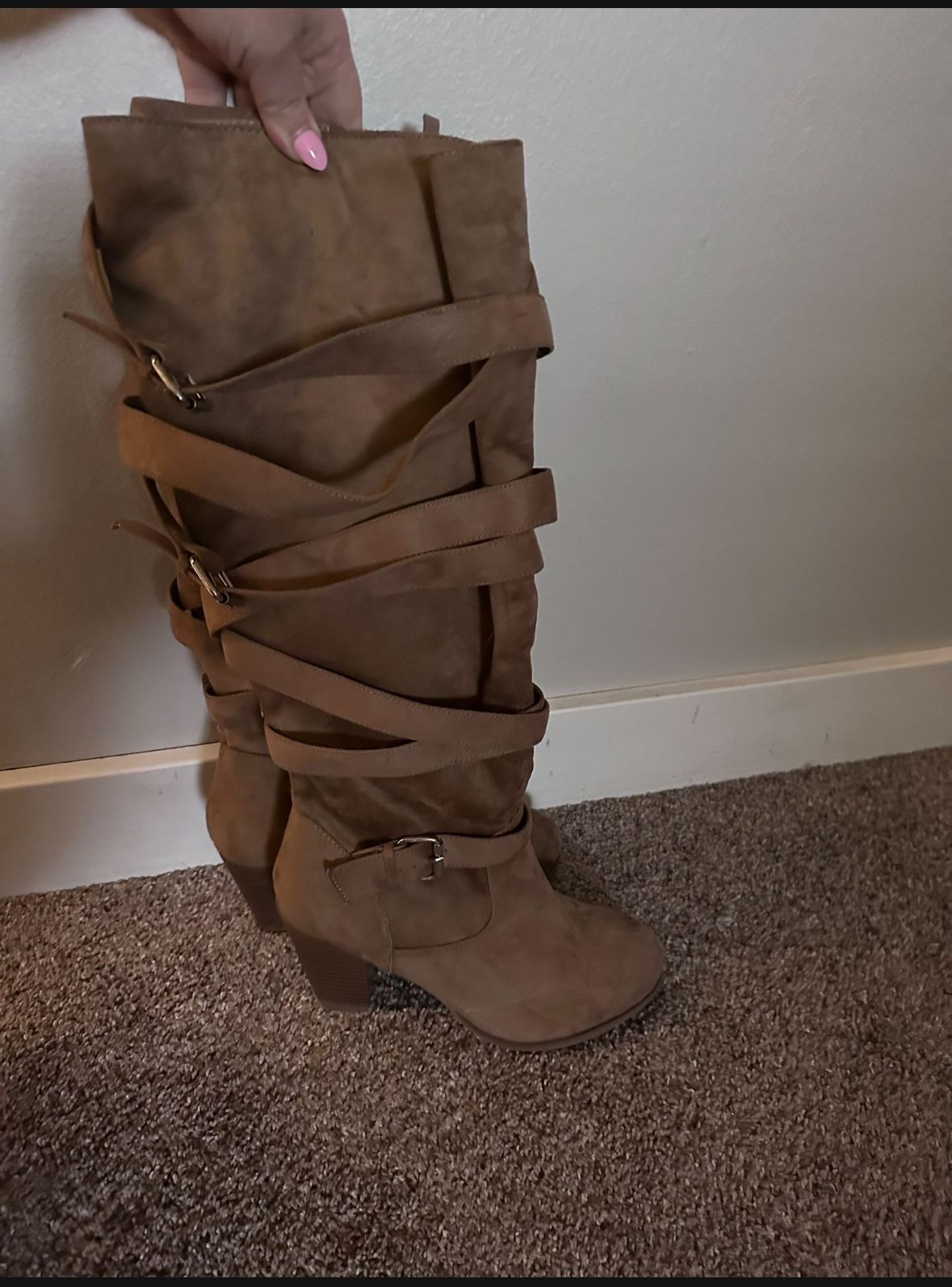 Strappy  Suede Boots