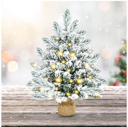 New In Box!  1.64’ T Flocked Christmas Tree W/Lights  $10 (#C-124)
