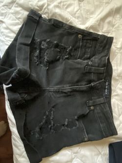 Ripped jean shorts