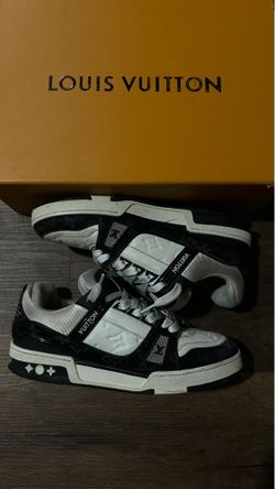 Black and white lv trainers used size 42 fit 43 with box