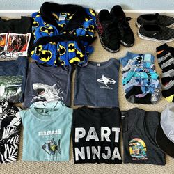 Boys Clothes - Size S (6) & Shoes - Size (2)