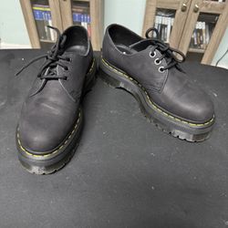 Dr Martens Tumbled Nubuck Platform Shoes