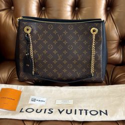 Louis Vuitton Monogram Suresnes MM Shouler Bag Brown Noir Tag Dust Bag Booklets M43772