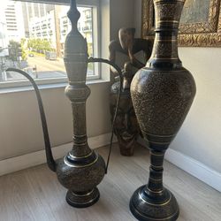 Antique Metal Vases Xtra Large 
