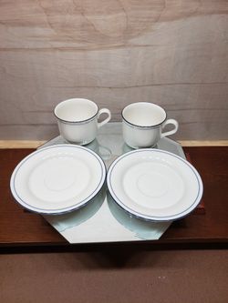 Lenox Chinastone Blue Pattern Cup &Saucer Set 