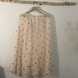 NWT Free People Tulle w/ Sequin Polka Dots 