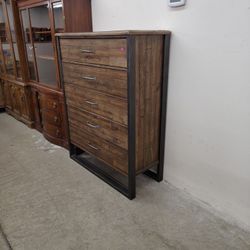 Rustic Chest Of Drawer W/ Metal Accents