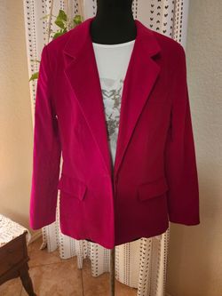 Vibrant Red RLM Velvet Jacket- Size 14