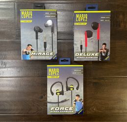 25 Brand new Mario Lopez earbuds EarPods headphones Deluxe / Force / Mirage