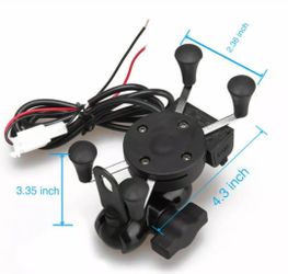 Motorcycle phone holder, with usb charging port.