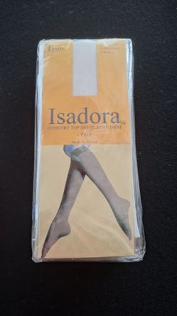 12 pairs Comfort Top Isadora sheer knee-high stockings in white offer a classic and elegant hosiery option for women 