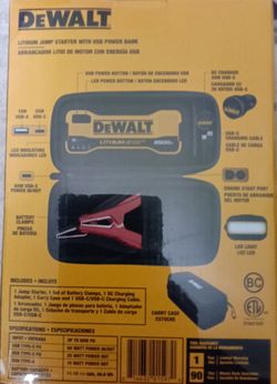 DeWalt Lithium Jump Starter with USB Power Bank