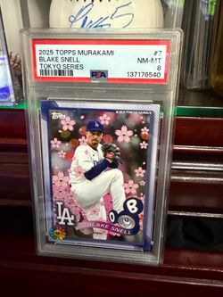 BLAKE SNELL 2025TOPPS MURAKAMI TOKYO SERIES 7 PSA 8 DODGERS