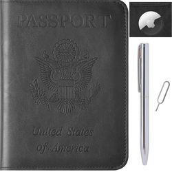 Airtag Passport Holder for Travel Essentials Wallet Rfid Blocking Cover Leather Case Vacation Travel Accessories for Women Men (Black)
Please note: ai