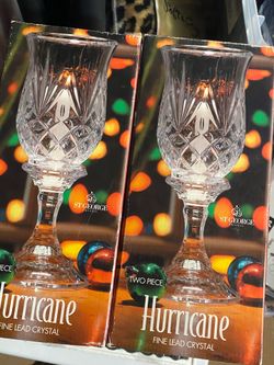 2 tall crystal candle holders