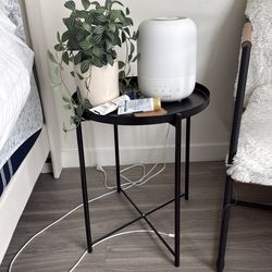 Small Black Metal Side Table / Nightstan