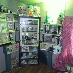 Baby Yoda And Hand Crafted Cabinet