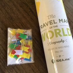 Travel Map of The World Push Pin Laminated Poster