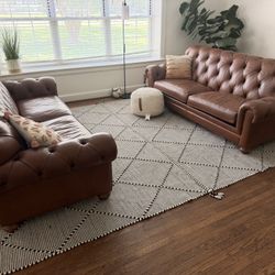 9x12 Moroccan-Style Black & Ivory Area Rug