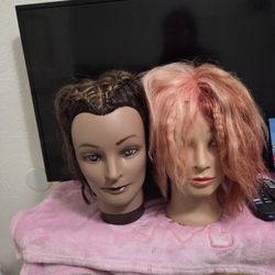 Cosmetology Practice Doll Heads Human Hair Blend. 