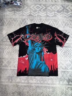 Godspeed Tee Red Statue of Liberty Size L