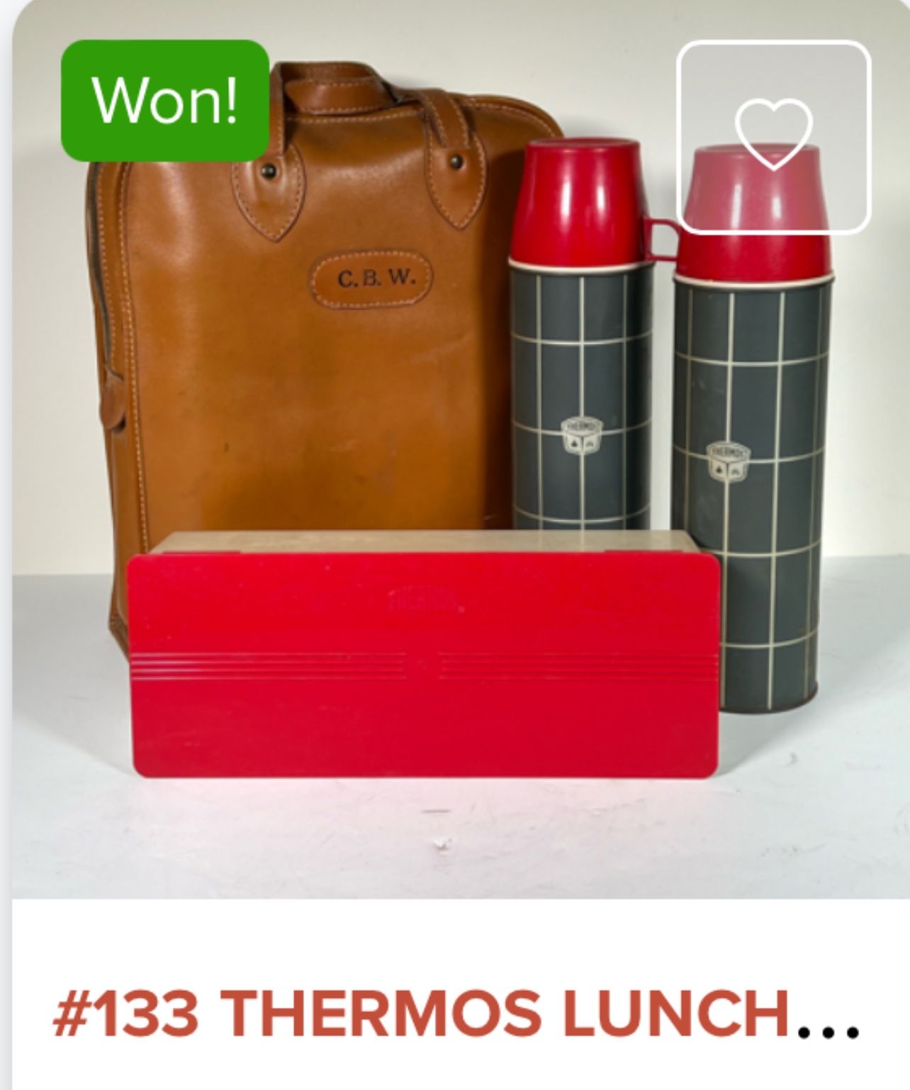 Original And Excellent 1960S Double Thermos With A Snack Pack And A Leather Bag To Go With It