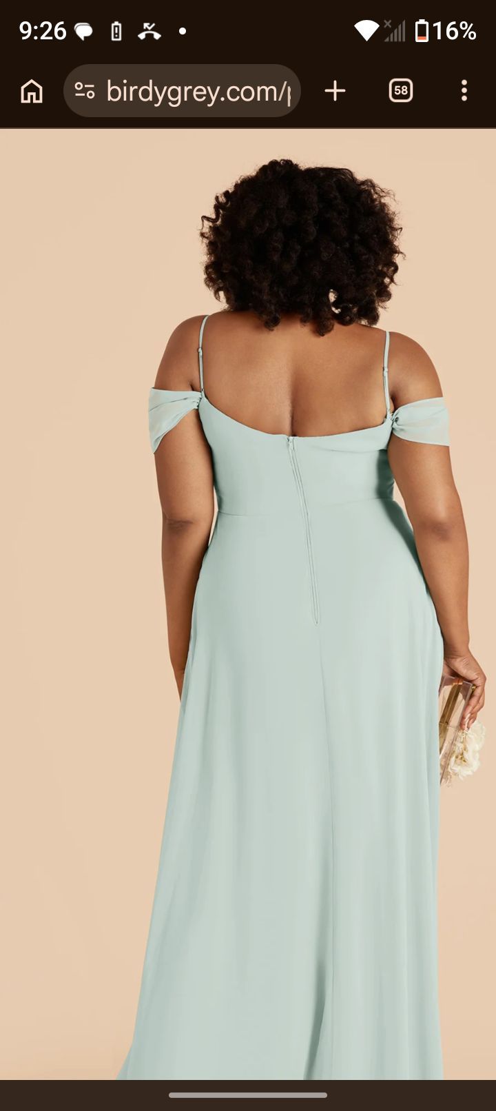 Birdy Grey formal or bridesmaid seafoam green chiffon. Size 2x