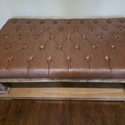 Leather Top Coffee Table